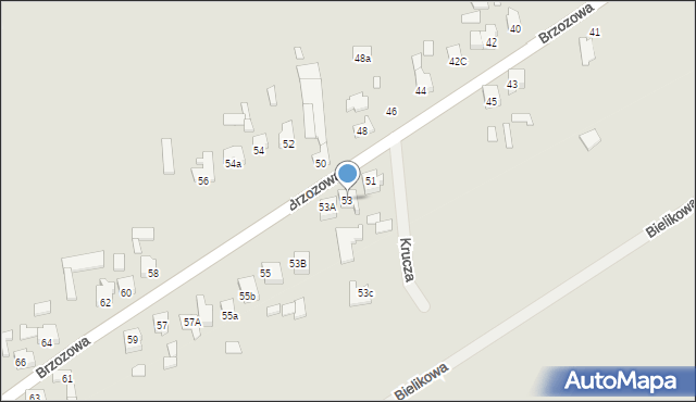 Konin, Brzozowa, 53, mapa Konina