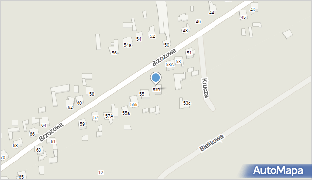 Konin, Brzozowa, 53B, mapa Konina