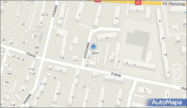 Końskie, Brzozowa, 9A, mapa Końskie