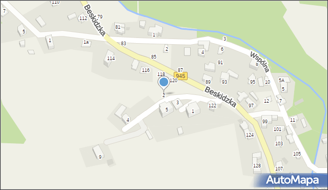 Korbielów, Brzegi, 2, mapa Korbielów