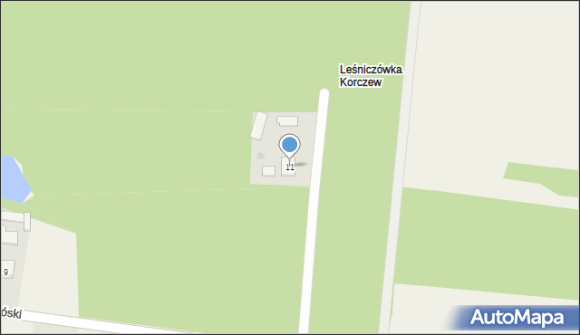 Korczew, Brzóski Stanisława, ks., 11, mapa Korczew