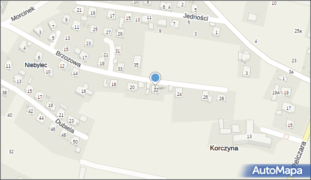 Korczyna, Brzozowa, 22, mapa Korczyna