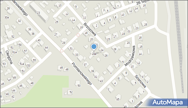 Koronowo, Brzozowa, 24a, mapa Koronowo