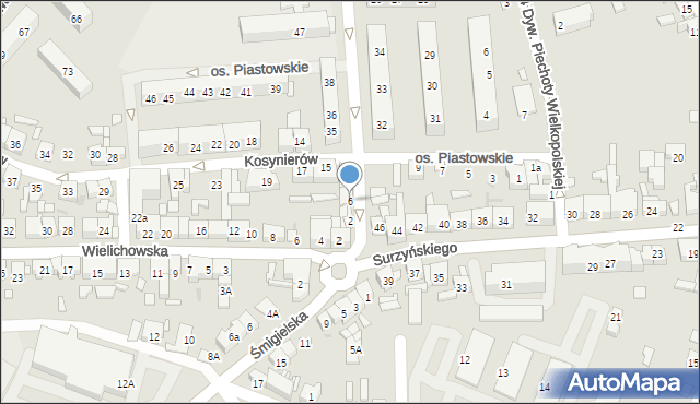 Kościan, Broniewskiego Władysława, 6, mapa Kościan