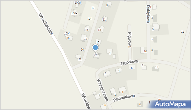 Koskowice, Brzoskwiniowa, 17, mapa Koskowice