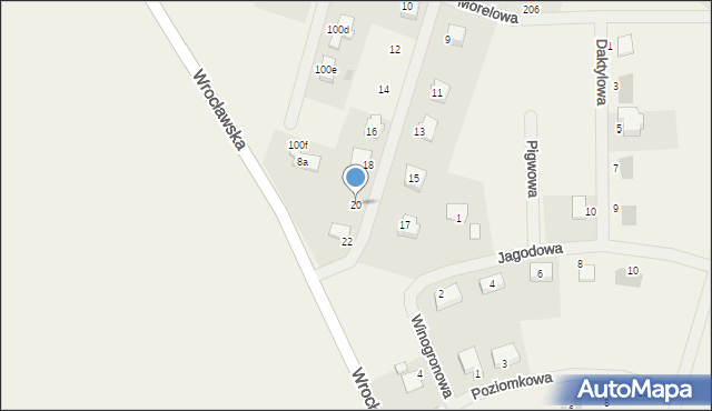 Koskowice, Brzoskwiniowa, 20, mapa Koskowice