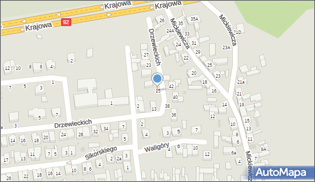 Kostrzyn, Braci Drzewieckich, 15, mapa Kostrzyn