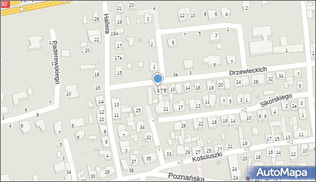 Kostrzyn, Braci Drzewieckich, 4, mapa Kostrzyn