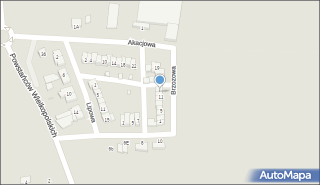 Kostrzyn, Brzozowa, 13, mapa Kostrzyn
