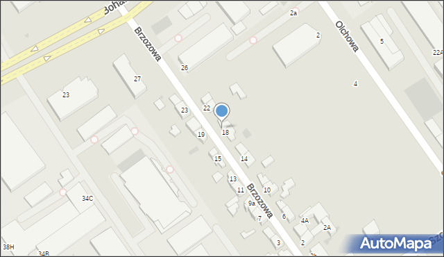 Koszalin, Brzozowa, 20, mapa Koszalina