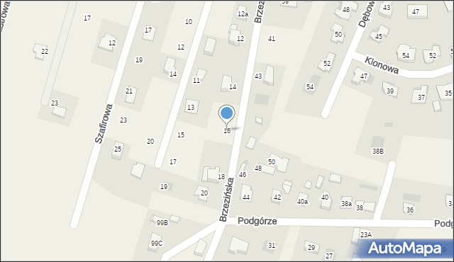 Kowala, Brzezińska, 16, mapa Kowala