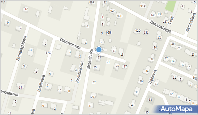 Kowala, Brzezińska, 23, mapa Kowala