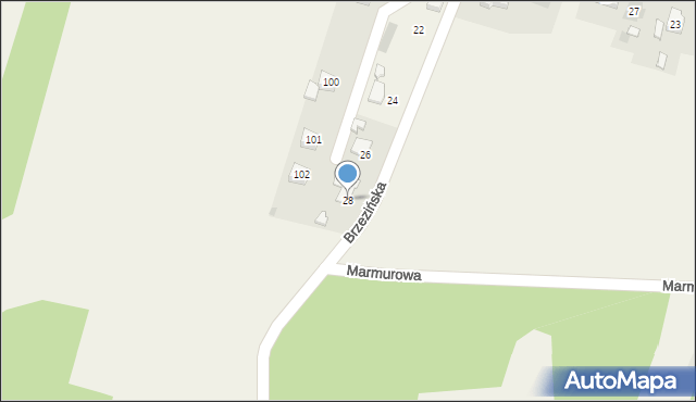 Kowala, Brzezińska, 28, mapa Kowala