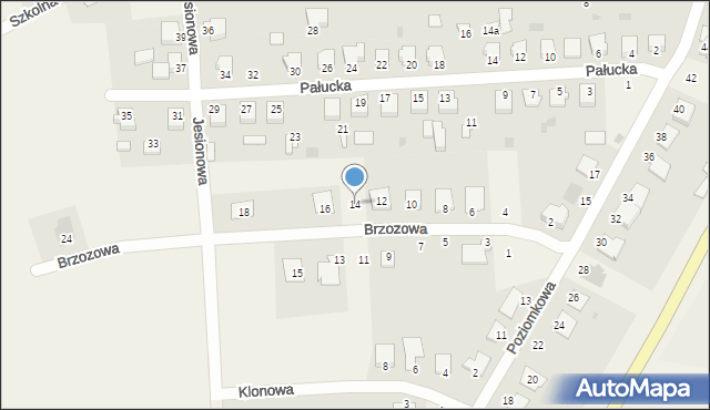 Kowalewo, Brzozowa, 14, mapa Kowalewo