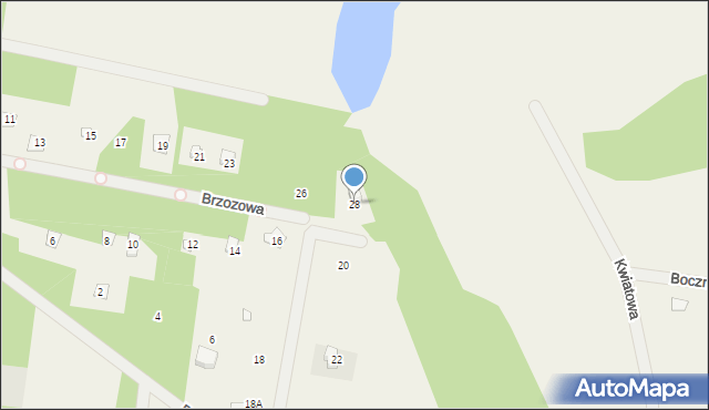 Kowalicha, Brzozowa, 28, mapa Kowalicha