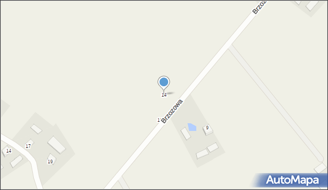 Kowiesy, Brzozowa, 14, mapa Kowiesy