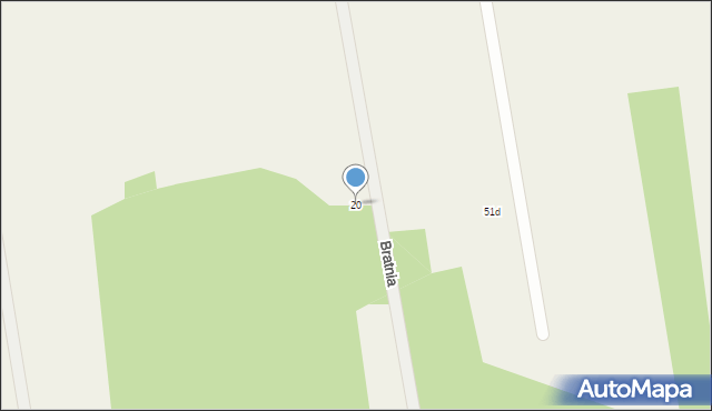 Kozły, Bratnia, 20, mapa Kozły