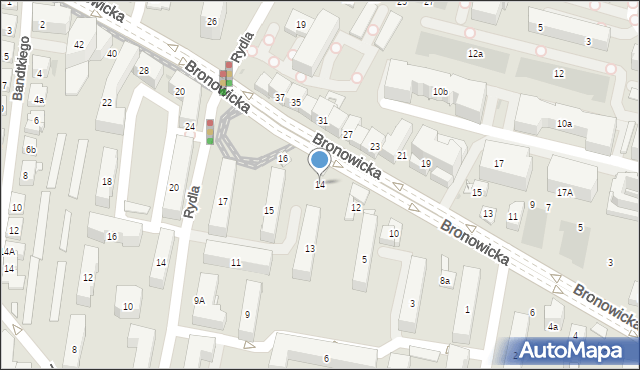 Kraków, Bronowicka, 14, mapa Krakowa