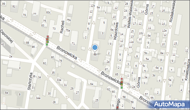 Kraków, Bronowicka, 69, mapa Krakowa