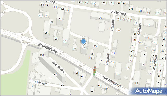 Kraków, Bronowicka, 77, mapa Krakowa