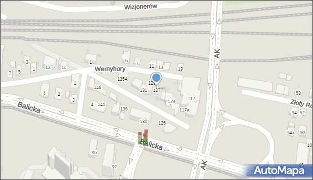 Kraków, Bronowicka, 127, mapa Krakowa