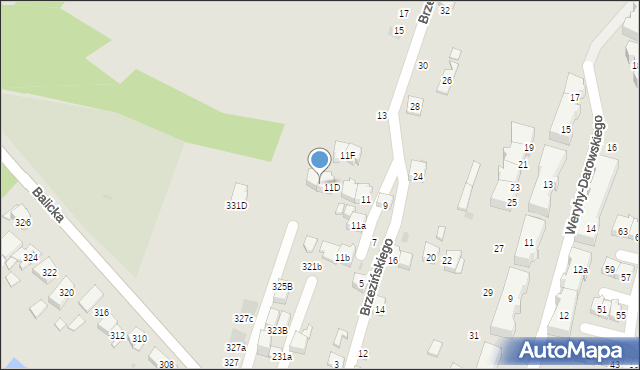Kraków, Brzezińskiego Piotra, 11E, mapa Krakowa