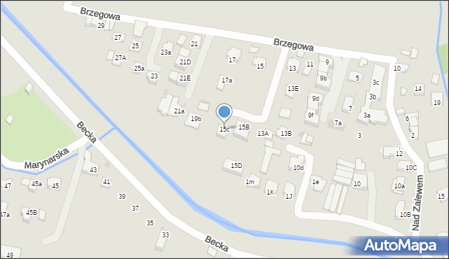 Kraków, Brzegowa, 15c, mapa Krakowa
