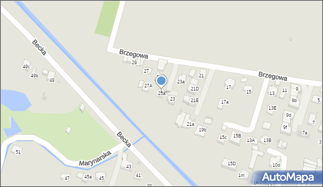 Kraków, Brzegowa, 25a, mapa Krakowa