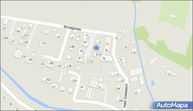 Kraków, Brzegowa, 7, mapa Krakowa