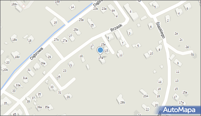 Kraków, Brzask, 17a, mapa Krakowa