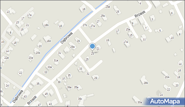 Kraków, Brzask, 23, mapa Krakowa