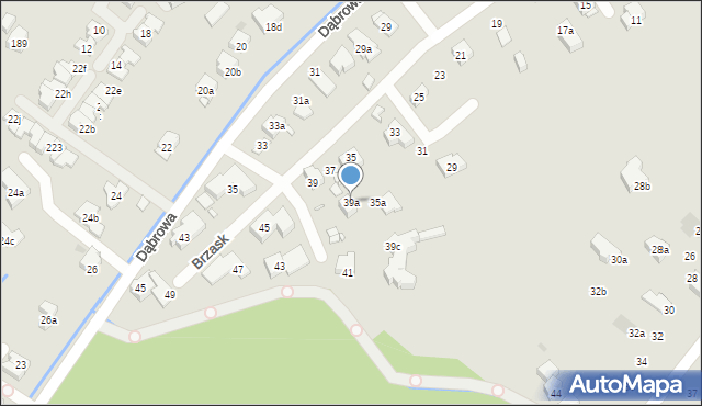 Kraków, Brzask, 39a, mapa Krakowa