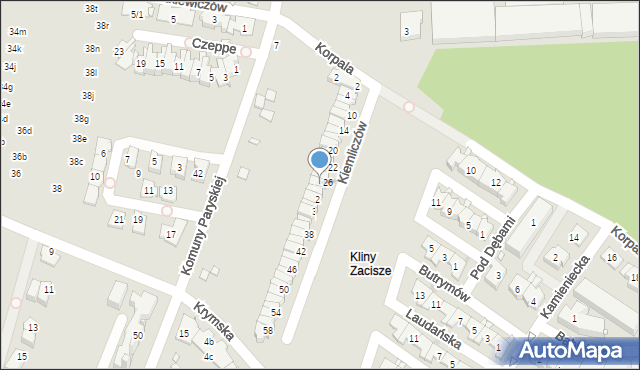 Kraków, Braci Kiemliczów, 28, mapa Krakowa