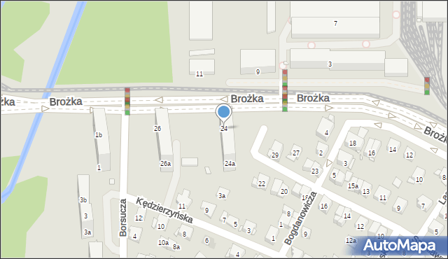 Kraków, Brożka Jana, 24, mapa Krakowa