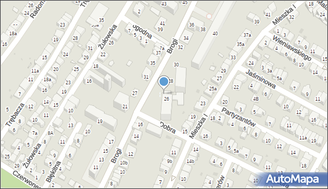 Kraków, Brogi, 26a, mapa Krakowa