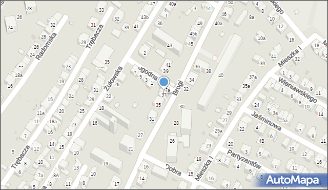 Kraków, Brogi, 37, mapa Krakowa