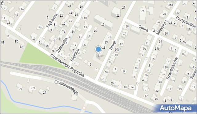 Kraków, Brogi, 9, mapa Krakowa