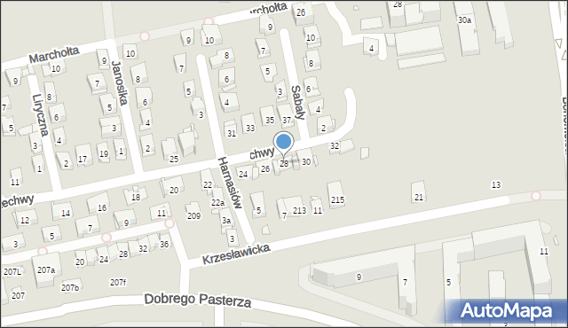 Kraków, Brzechwy Jana, 28, mapa Krakowa