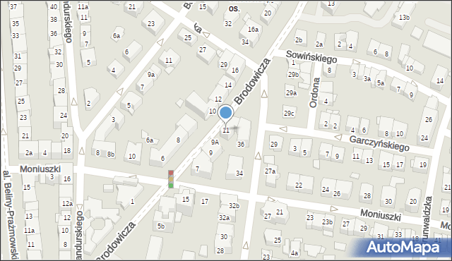 Kraków, Brodowicza Józefa, 11, mapa Krakowa