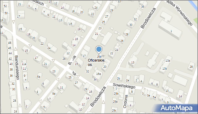 Kraków, Brodowicza Józefa, 20b, mapa Krakowa