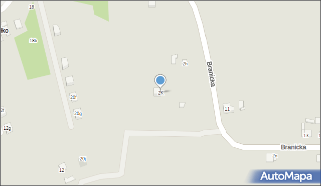 Kraków, Branicka, 2K, mapa Krakowa