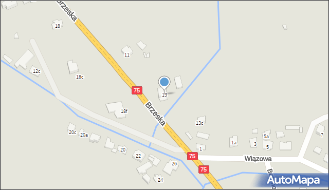 Kraków, Brzeska, 13, mapa Krakowa