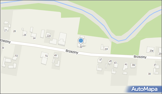 Krasiejów, Brzeziny, 22, mapa Krasiejów