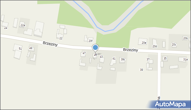 Krasiejów, Brzeziny, 45, mapa Krasiejów