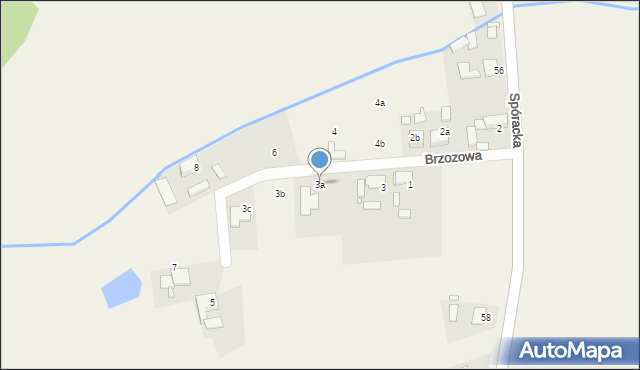 Krasiejów, Brzozowa, 3a, mapa Krasiejów