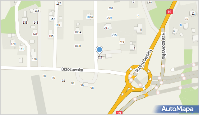 Krościenko Wyżne, Brzozowska, 221, mapa Krościenko Wyżne