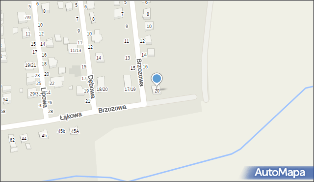 Krośniewice, Brzozowa, 20, mapa Krośniewice