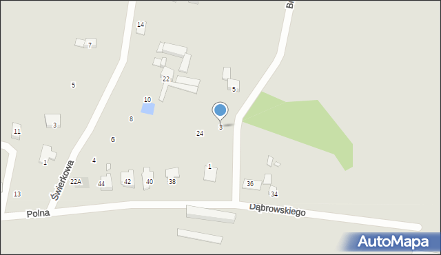 Krosno Odrzańskie, Brzozowa, 3, mapa Krosno Odrzańskie