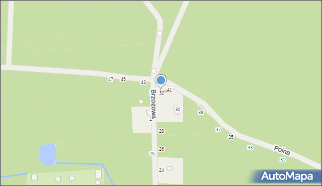Krupia Wólka, Brzozowa, 32, mapa Krupia Wólka
