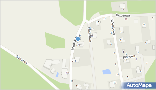 Kruszyn Krajeński, Brzozowa, 17a, mapa Kruszyn Krajeński